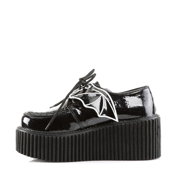 Whimsigoth 90s Goth Bat Platform Creeper Shoes - Picture 1 of 5